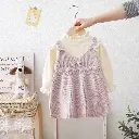 طقم بناتي صوف ليلكي 