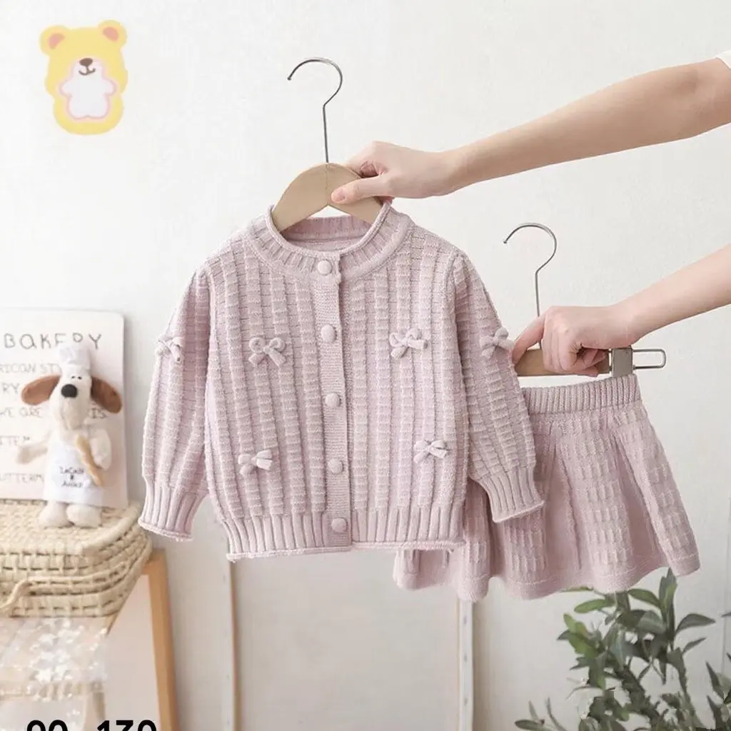 طقم شتوي مصوف ليلكي فاتح