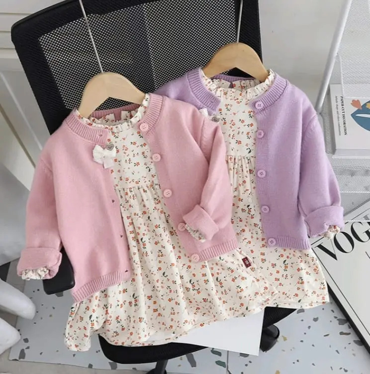 فستان بناتي ربيعي ليلكي 