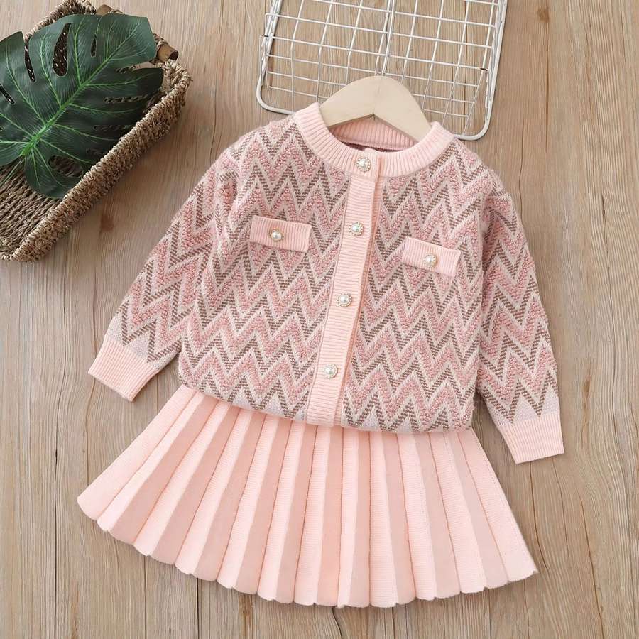 طقم بناتي بلوزة مع تنورة للعيد 