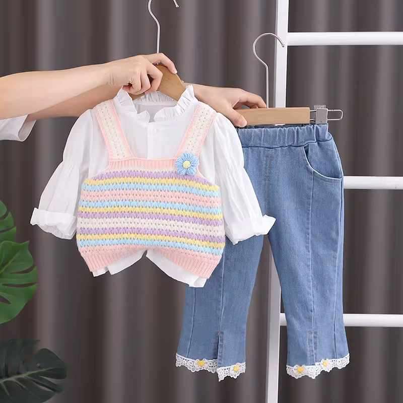 طقم بناتي ربيعي ملون للعيد 