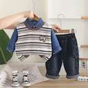 طقم ولادي قط مع قميص للعيد 